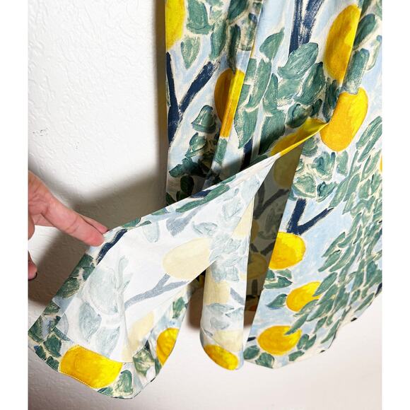 Anthropologie Whit Womens Quinn Corset Dress Lemon Print Summer Tuscany 8 NWT - Picture 10 of 13
